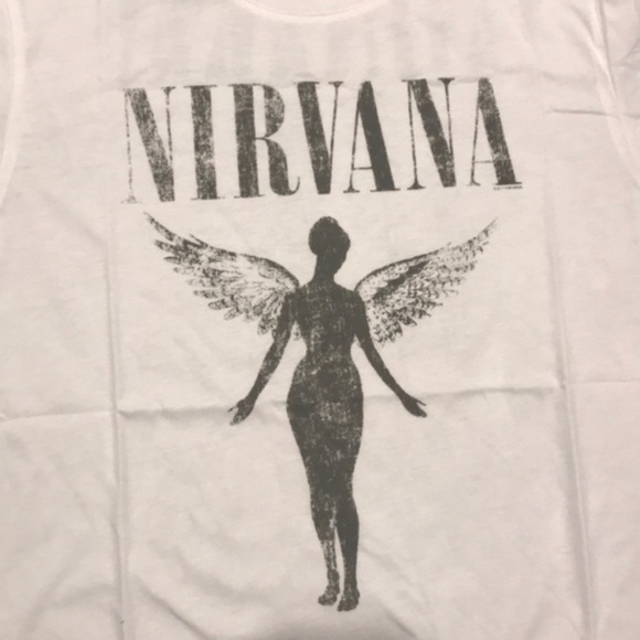 SOLD OUT White Nirvana Angel Tour Concert Vintage Shirt - Picture 5 of 5